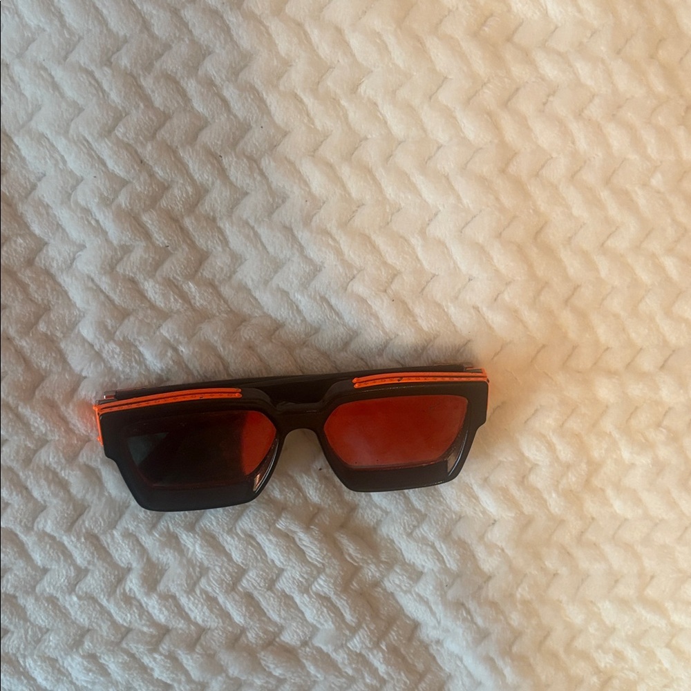 Louis Vuitton Black and Orange Rectangular Sunglasses
